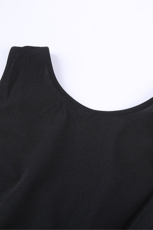 Deep V-Neck Sleeveless Solid Jumpsuit